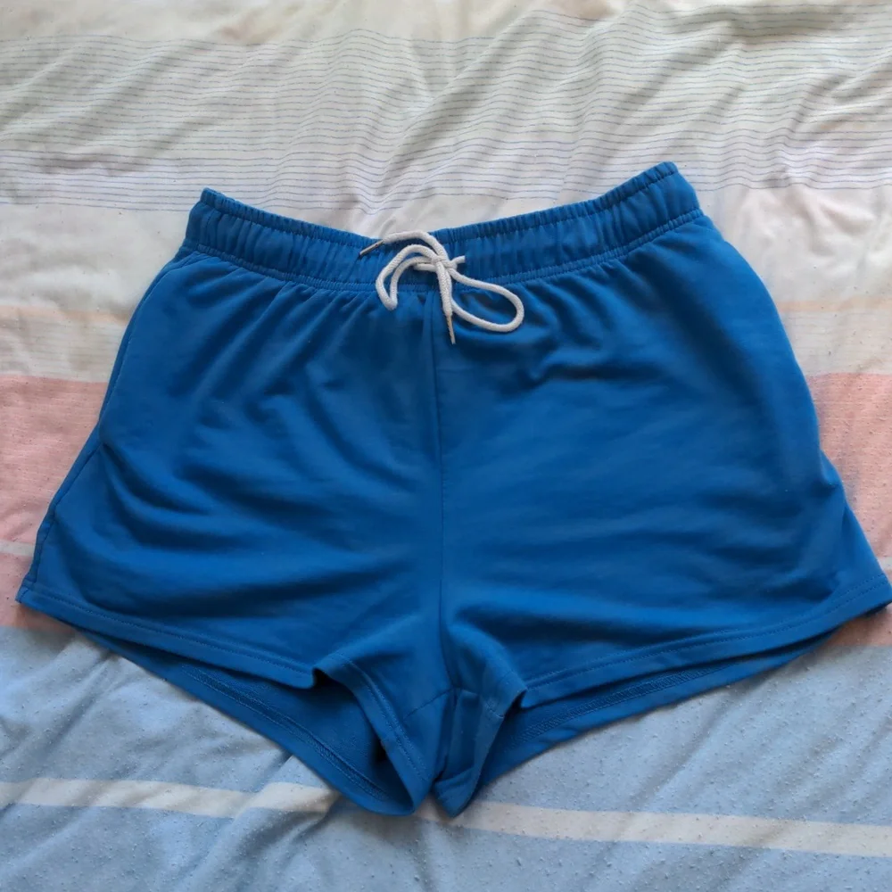 Blue Highwaisted Drawstring Shorts - Picture 4 of 7